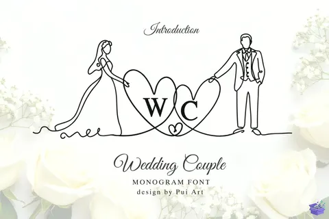 Couple Monogram Düğün ve Nişan - Yazı Tipi & Font Paketi (OTF, TTF) - Fontlar İndir (TTF, OTF)
