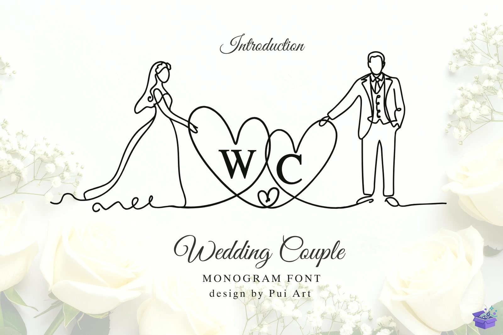 Düğün Nişan Couple Monogram Yazı Tipi - Yazı Tipi & Font Paketi (SVG, DXF, EPS, PNG) - Fontlar İndir (DXF, SVG, EPS)