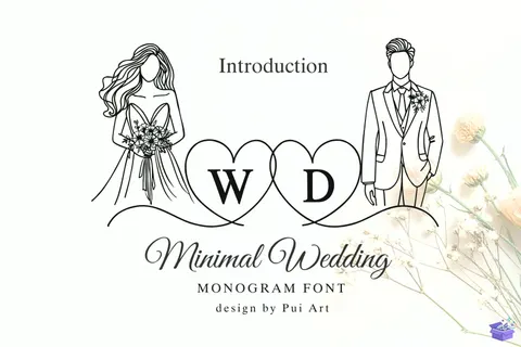 Minimal Monogram Düğün ve Nişan - Yazı Tipi & Font Paketi (OTF, TTF) - Fontlar İndir (TTF, OTF)