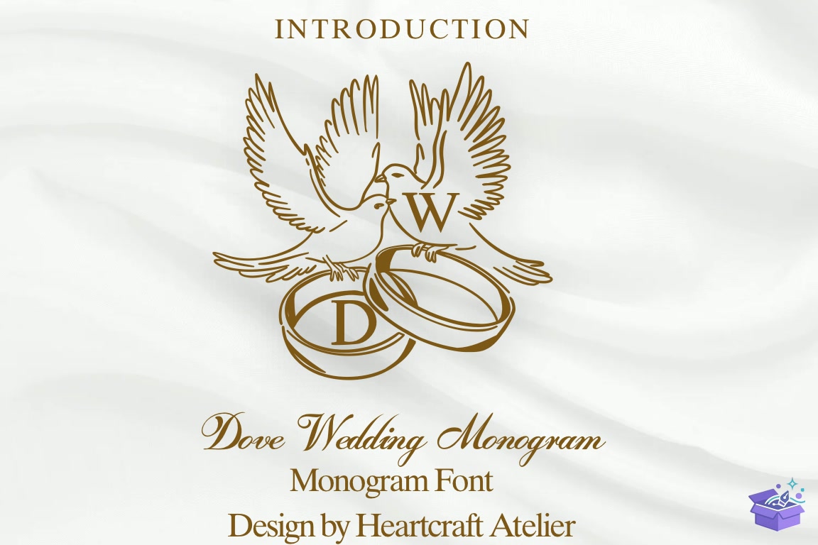 Dove Düğün Nişan Monogram Yazı Tipi - Yazı Tipi & Font Paketi (SVG, DXF, EPS, PNG) - Fontlar İndir (DXF, SVG, EPS)