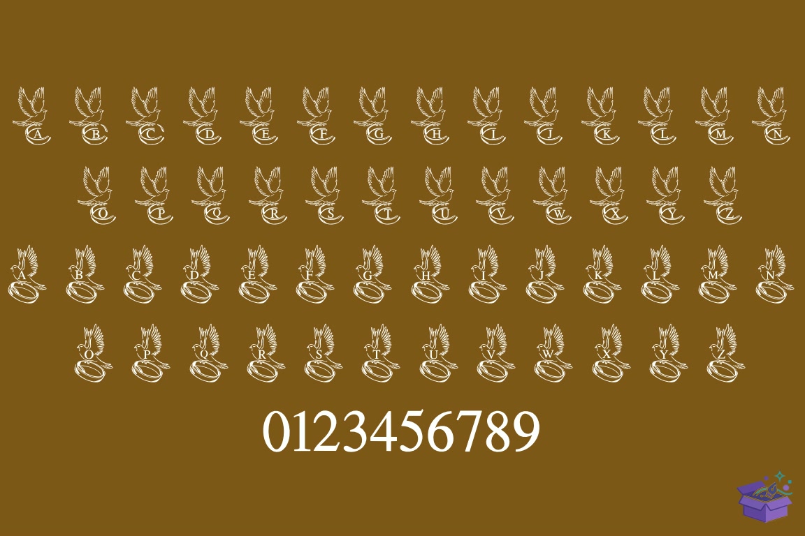 Dove Düğün Nişan Monogram Yazı Tipi - Yazı Tipi & Font Paketi (SVG, DXF, EPS, PNG) - detaylı önizleme 2