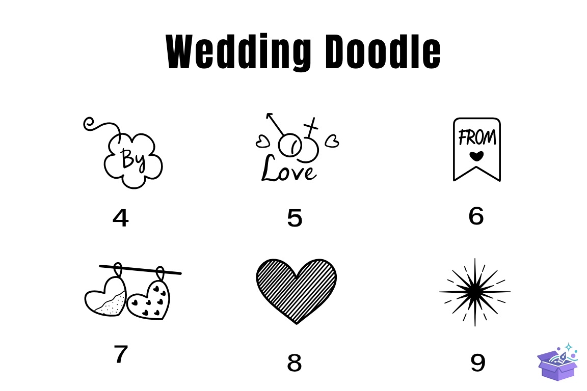 Düğün Nişan Doodle Yazı Tipi - DTF & Süblimasyon Baskı Tasarımı (SVG, DXF, EPS, PNG) - detaylı önizleme 4