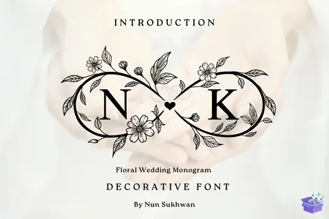 Çiçekli Monogram Düğün ve Nişan - Yazı Tipi & Font Paketi (OTF, TTF) - Fontlar İndir (TTF, OTF)