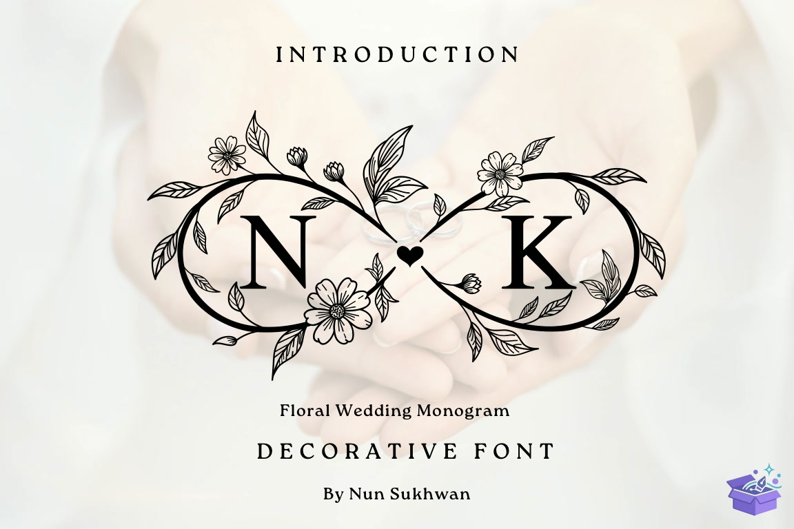Floral Düğün Nişan Monogram Yazı Tipi - Yazı Tipi & Font Paketi (SVG, DXF, EPS, PNG) - Fontlar İndir (DXF, SVG, EPS)