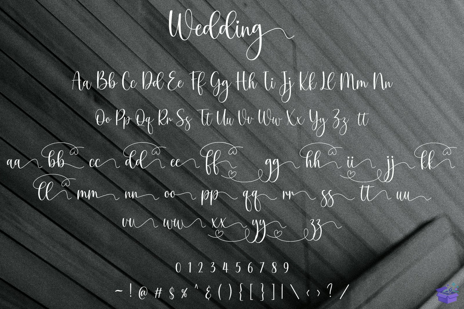 Düğün Nişan Yazı Tipi - Yazı Tipi & Font Paketi (SVG, DXF, EPS, PNG) - detaylı önizleme 5