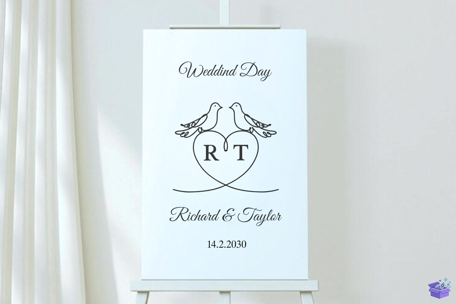 Love Kuş Figürü Düğün Nişan Monogram Yazı Tipi - Yazı Tipi & Font Paketi (SVG, DXF, EPS, PNG) - detaylı önizleme 3