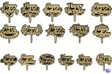 "Happy Birthday" Pasta Süsü (Cake Topper) - Lazer Kesim ve Çizim Dosyası (SVG, DXF, EPS, PDF) - detaylı önizleme 3