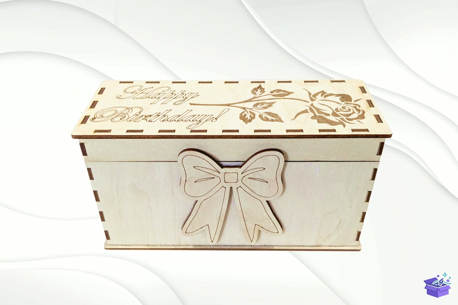Gift Kutu Happy Doğum Günü Greeting Decor - Lazer Kesim ve Çizim Dosyası (SVG, DXF, EPS, PNG) - detaylı önizleme 2