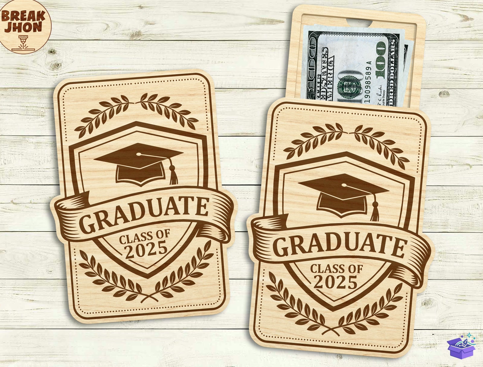 Graduation Money Tutucu SVG - Lazer Kesim ve Çizim Dosyası (SVG, DXF, EPS, PNG) - detaylı önizleme 4
