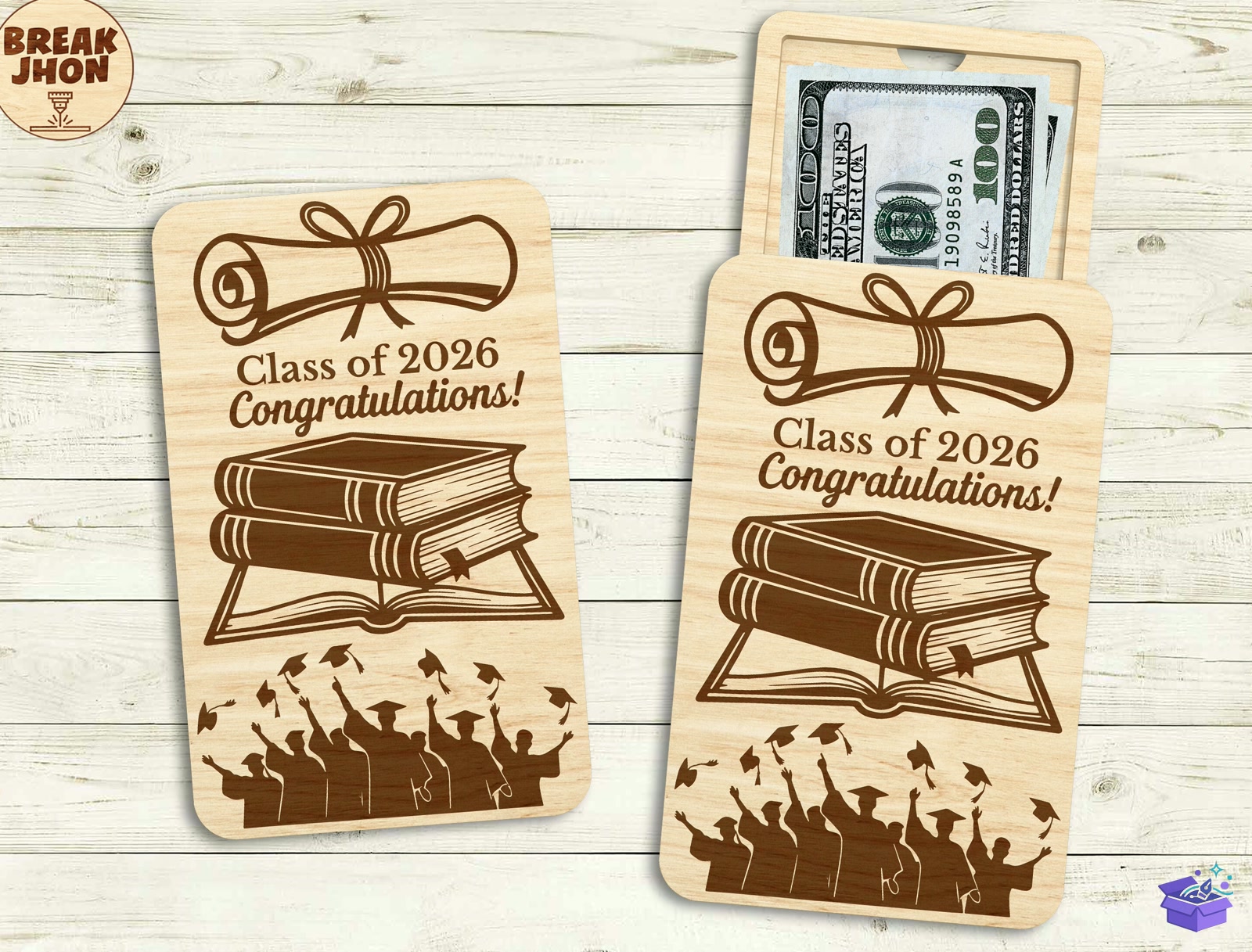 Graduation Money Tutucu SVG - Lazer Kesim ve Çizim Dosyası (SVG, DXF, EPS, PNG) - detaylı önizleme 5