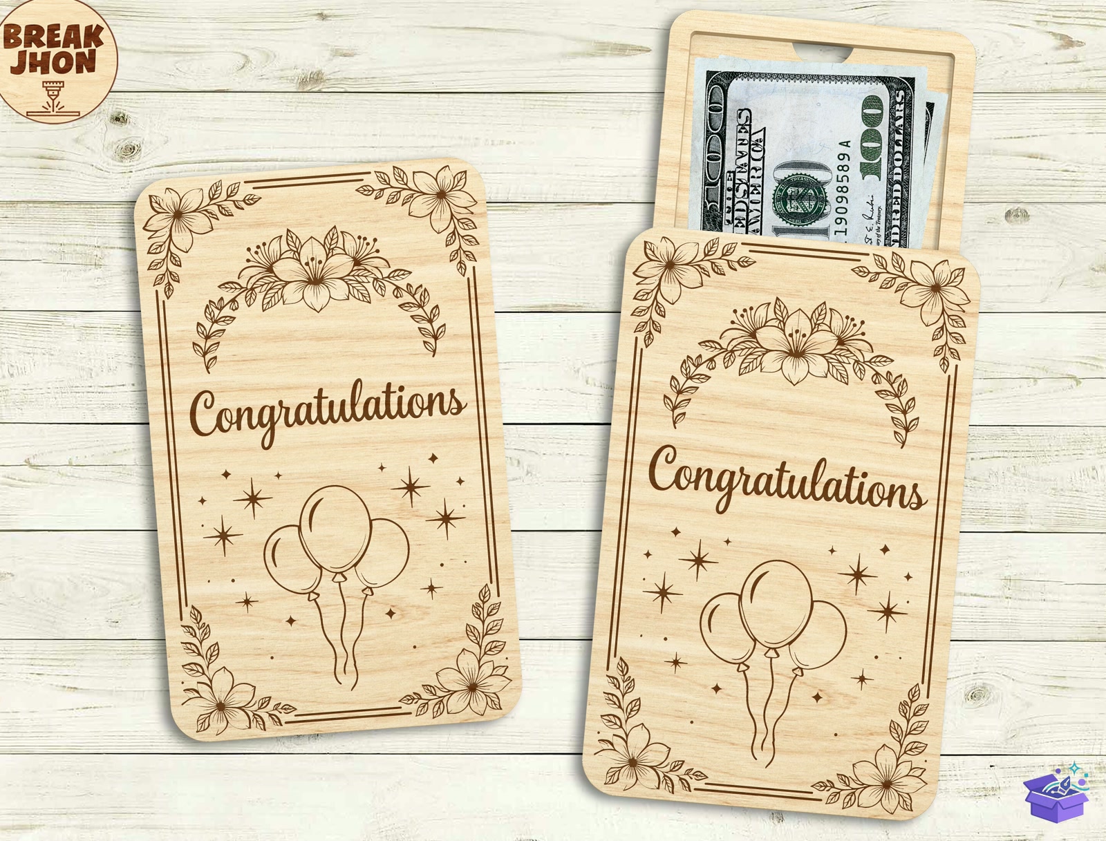 Graduation Money Tutucu SVG - Lazer Kesim ve Çizim Dosyası (SVG, DXF, EPS, PNG) - detaylı önizleme 6