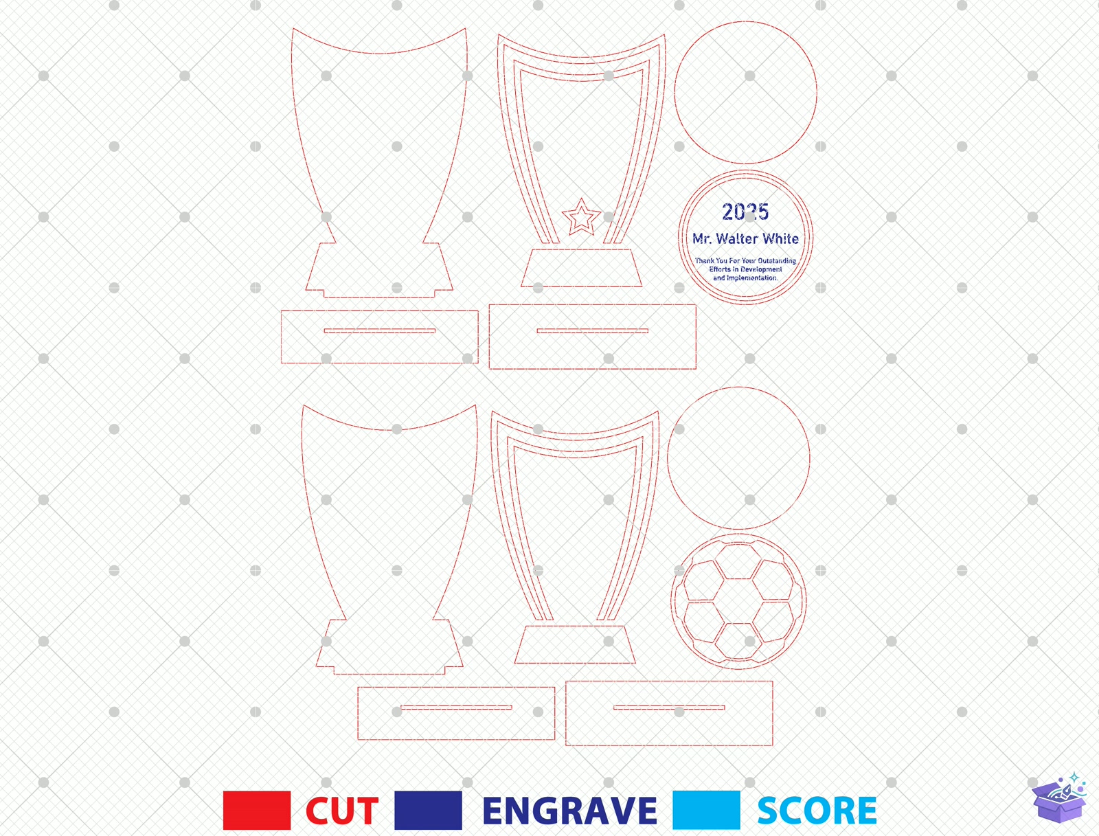 Personalized Sports Award SVG - 3D Baskı ve Model Dosyası (STL, OBJ, 3MF) - detaylı önizleme 3