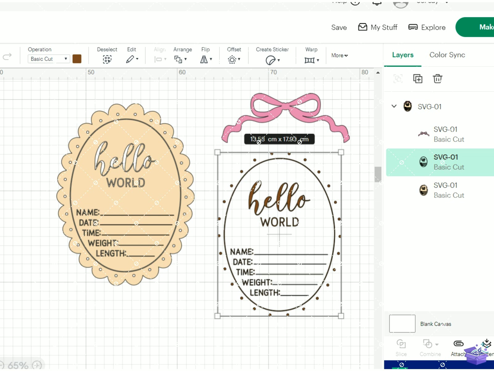 Baby Announcement Baby Lazer Kesim SVG - El İşi ve Kesim Dosyası (SVG, DXF, EPS, PNG) - detaylı önizleme 3