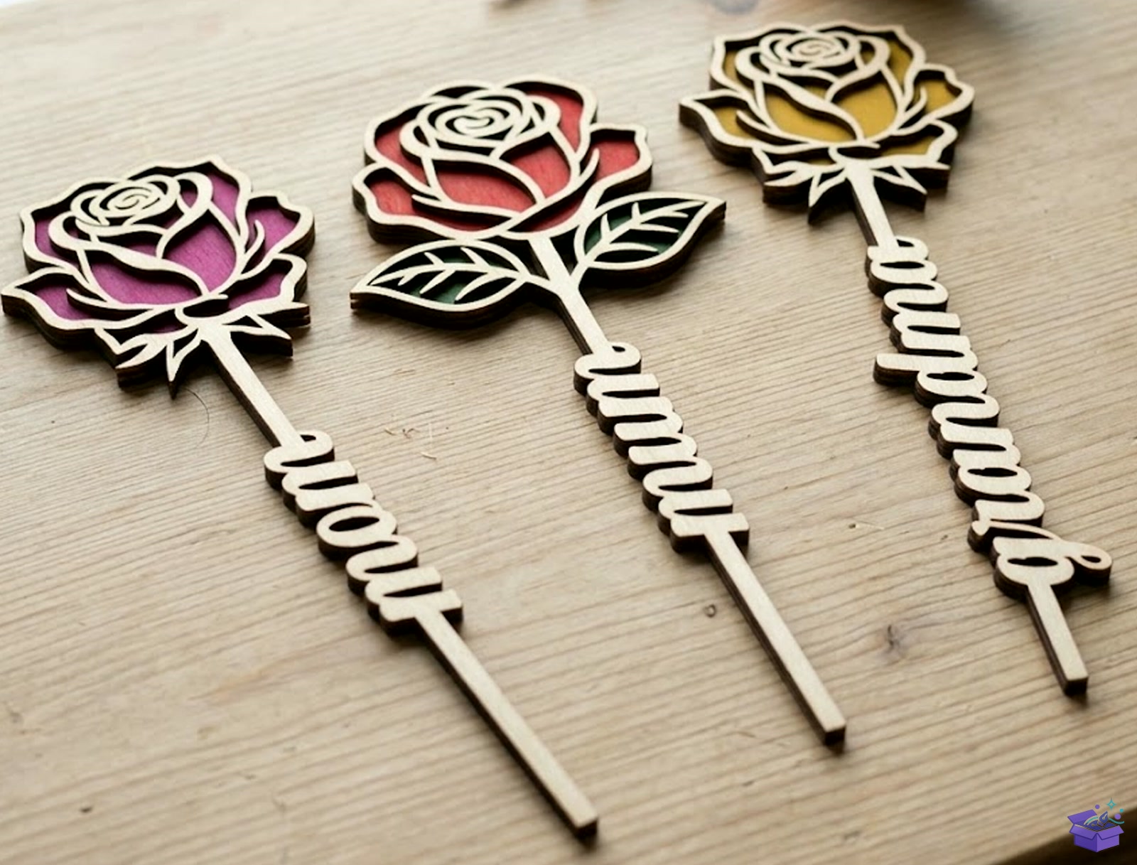 Rose Mom Çiçek Laser - El İşi ve Kesim Dosyası (SVG, DXF, EPS, PNG) - detaylı önizleme 2