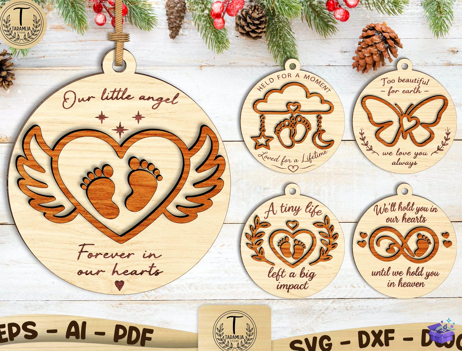 Baby Loss Memorial Süs SVG - Lazer Kesim ve Çizim Dosyası (SVG, DXF, EPS, PNG) - detaylı önizleme 2