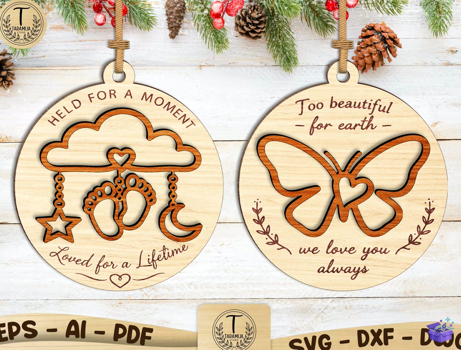 Baby Loss Memorial Süs SVG - Lazer Kesim ve Çizim Dosyası (SVG, DXF, EPS, PNG) - detaylı önizleme 3