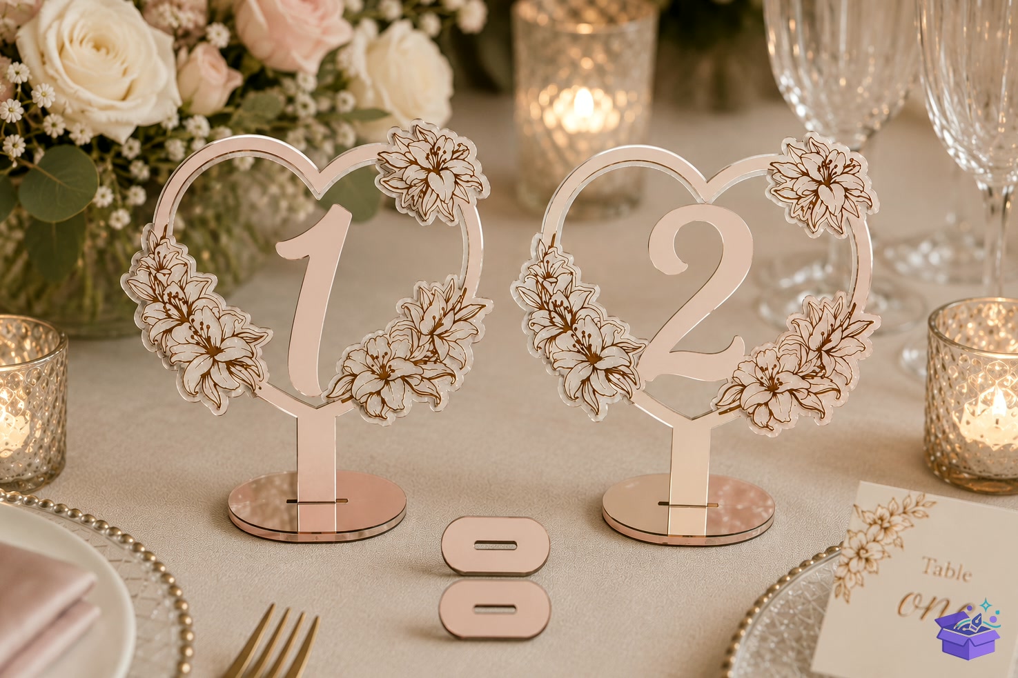 Düğün Nişan Table Numbers SVG - Lazer Kesim ve Çizim Dosyası (SVG, DXF, EPS, PNG) - Lazer Kesim Dosyaları İndir (DXF, SVG, EPS)
