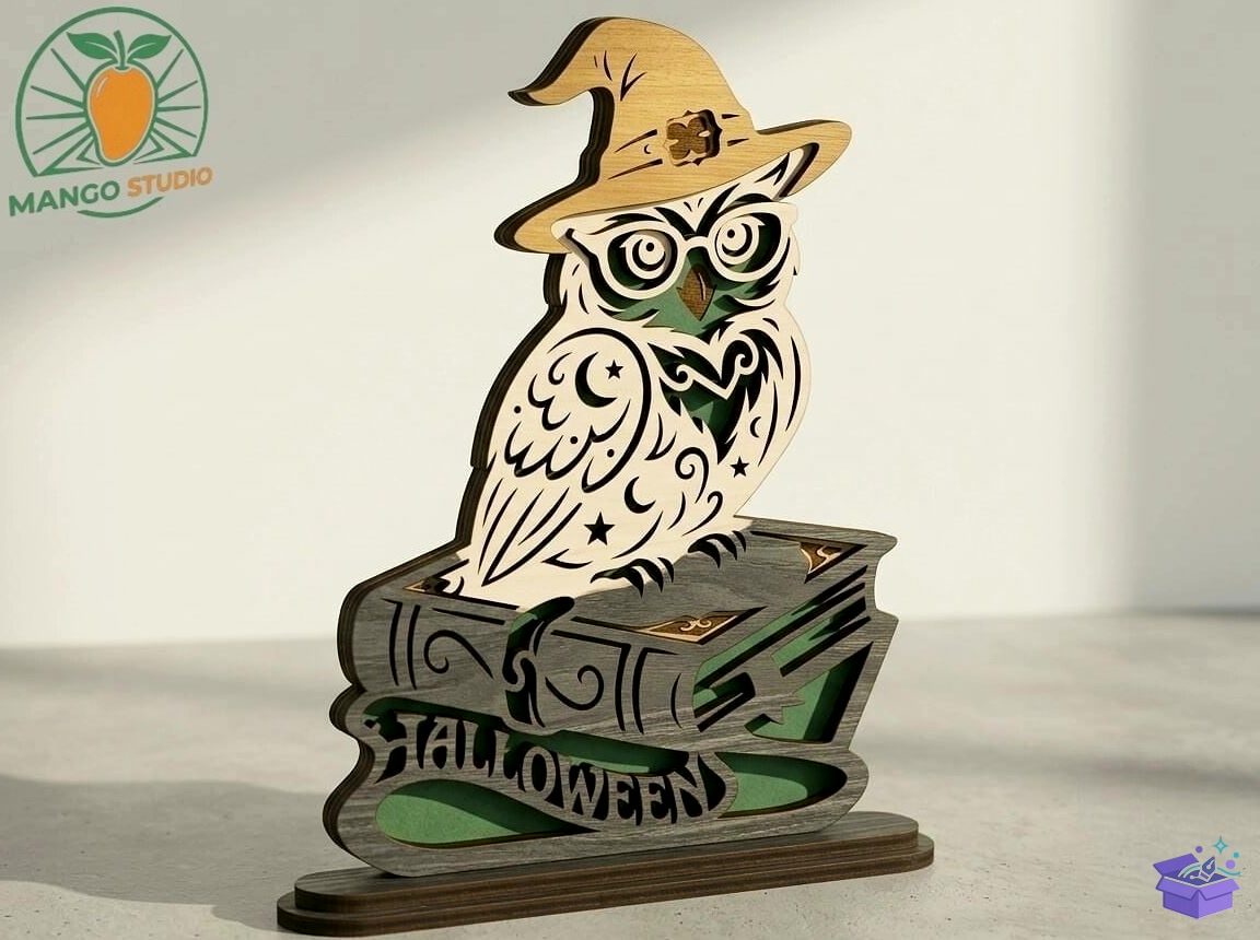 3D Katmanlı Cadılar Bayramı Owl Laser File 3mm - 3D Baskı ve Model Dosyası (STL, OBJ, 3MF) - detaylı önizleme 2