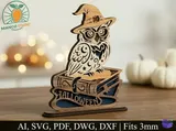 3D Katmanlı Cadılar Bayramı Baykuşu (3 mm) - Lazer Kesim ve Çizim Dosyası (SVG, DXF, AI, DWG, PDF) - detaylı önizleme 4