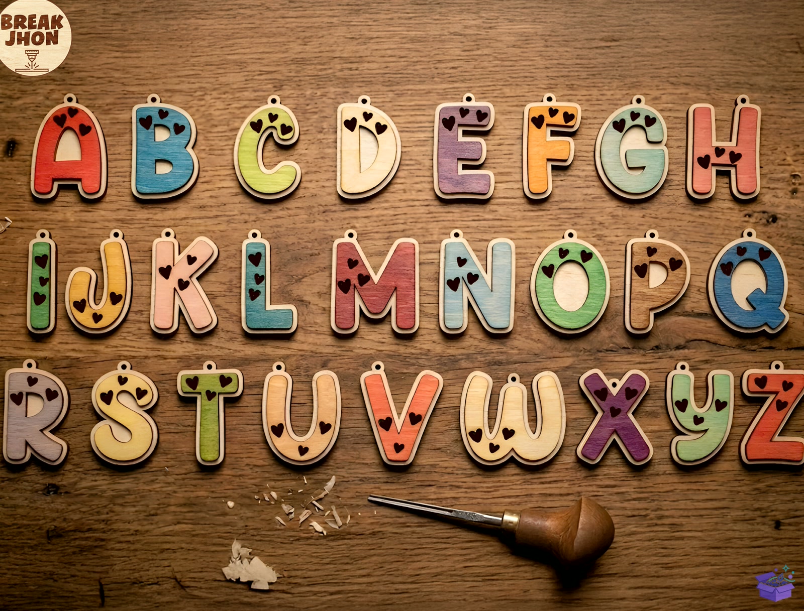 3D Katmanlı Alphabet SVG - 3D Baskı ve Model Dosyası (STL, OBJ, 3MF) - detaylı önizleme 2