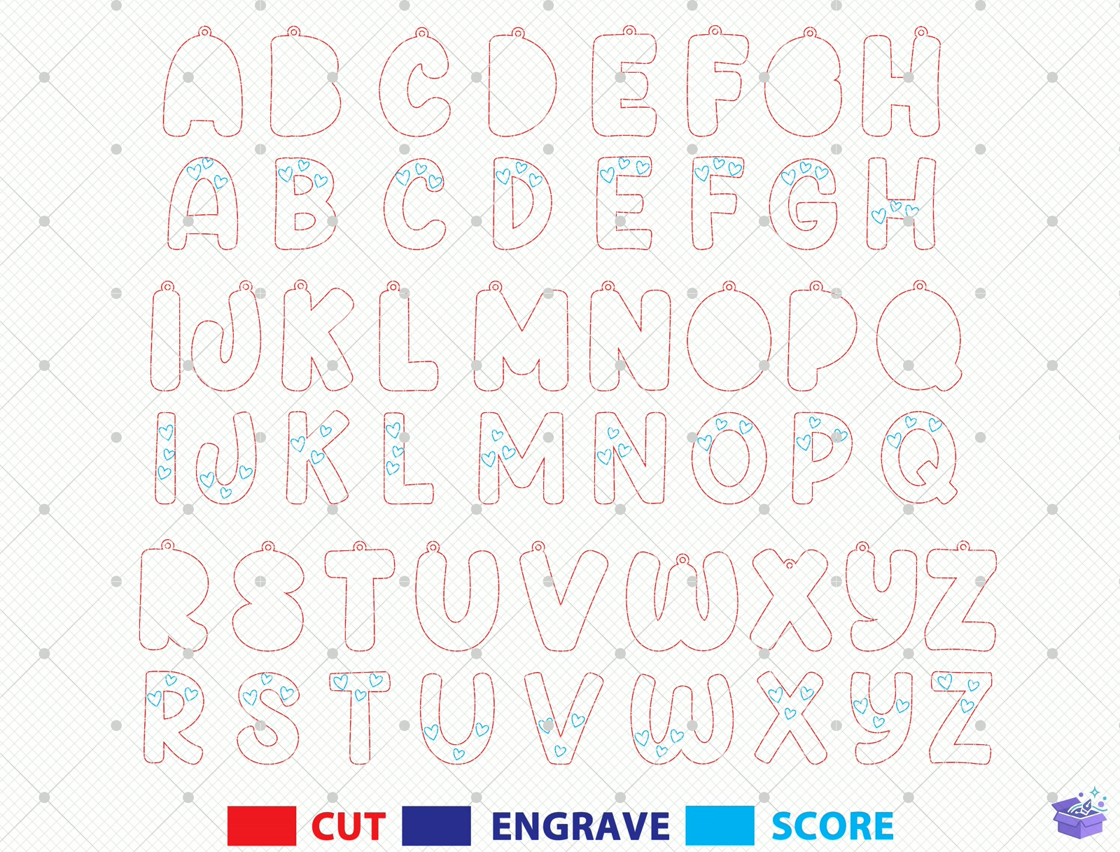 3D Katmanlı Alphabet SVG - 3D Baskı ve Model Dosyası (STL, OBJ, 3MF) - detaylı önizleme 3