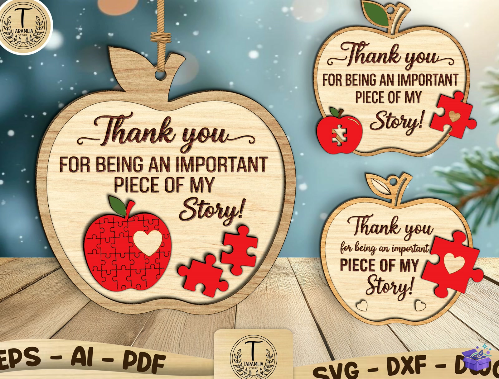 Teacher Appreciation Süs Lazer Kesim - Lazer Kesim ve Çizim Dosyası (SVG, DXF, EPS, PNG) - detaylı önizleme 4