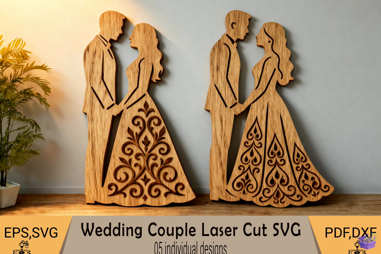 Düğün Nişan Couple Lazer Kesim SVG - El İşi ve Kesim Dosyası (SVG, DXF, EPS, PNG) - Lazer Kesim Dosyaları İndir (DXF, SVG, EPS)