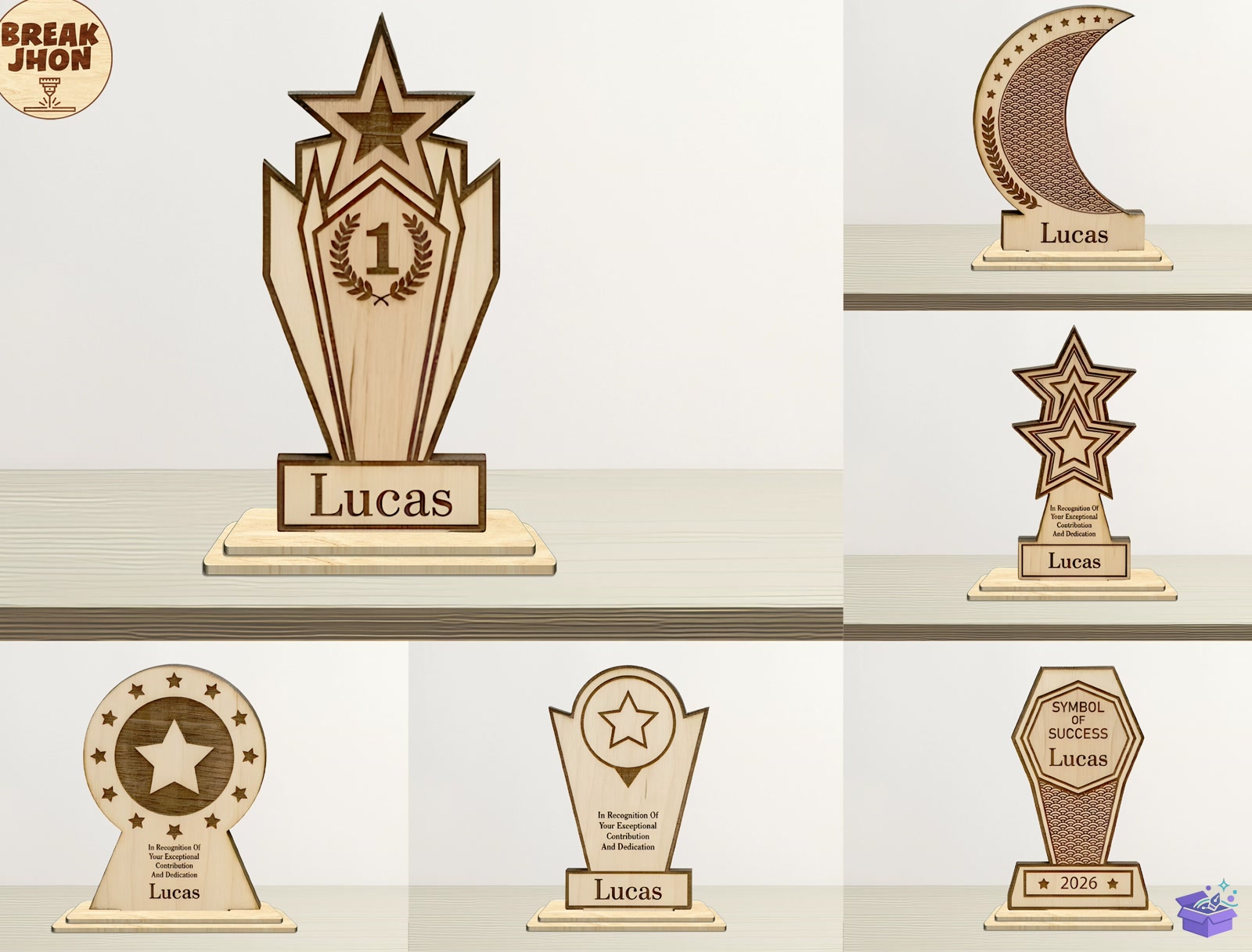 3D Katmanlı Trophy Lazer Kesim SVG - 3D Baskı ve Model Dosyası (STL, OBJ, 3MF) - Lazer Kesim Dosyaları İndir (STL, OBJ, 3MF)