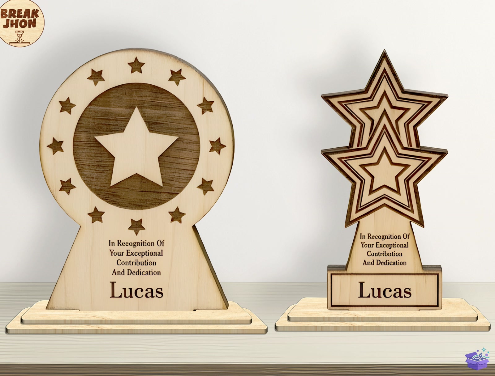 3D Katmanlı Trophy Lazer Kesim SVG - 3D Baskı ve Model Dosyası (STL, OBJ, 3MF) - detaylı önizleme 2