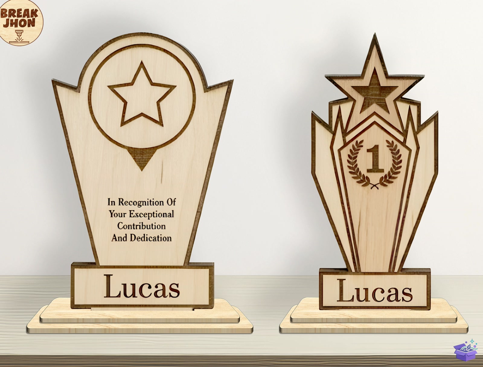 3D Katmanlı Trophy Lazer Kesim SVG - 3D Baskı ve Model Dosyası (STL, OBJ, 3MF) - detaylı önizleme 3