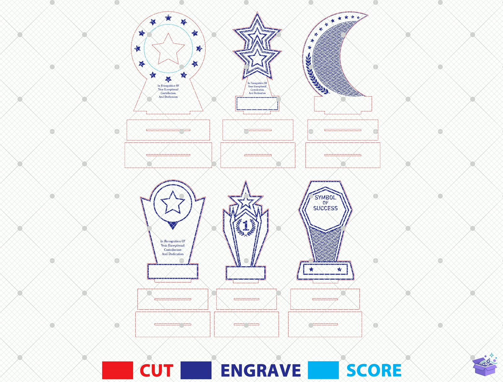 3D Katmanlı Trophy Lazer Kesim SVG - 3D Baskı ve Model Dosyası (STL, OBJ, 3MF) - detaylı önizleme 4