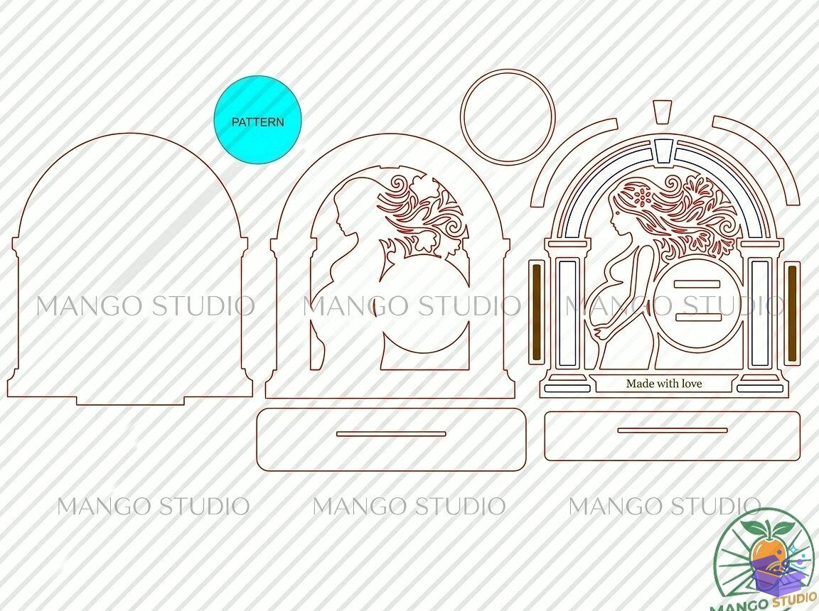 3D Pregnant Mother Ultrasound Çerçeve SVG - 3D Baskı ve Model Dosyası (STL, OBJ, 3MF) - detaylı önizleme 3