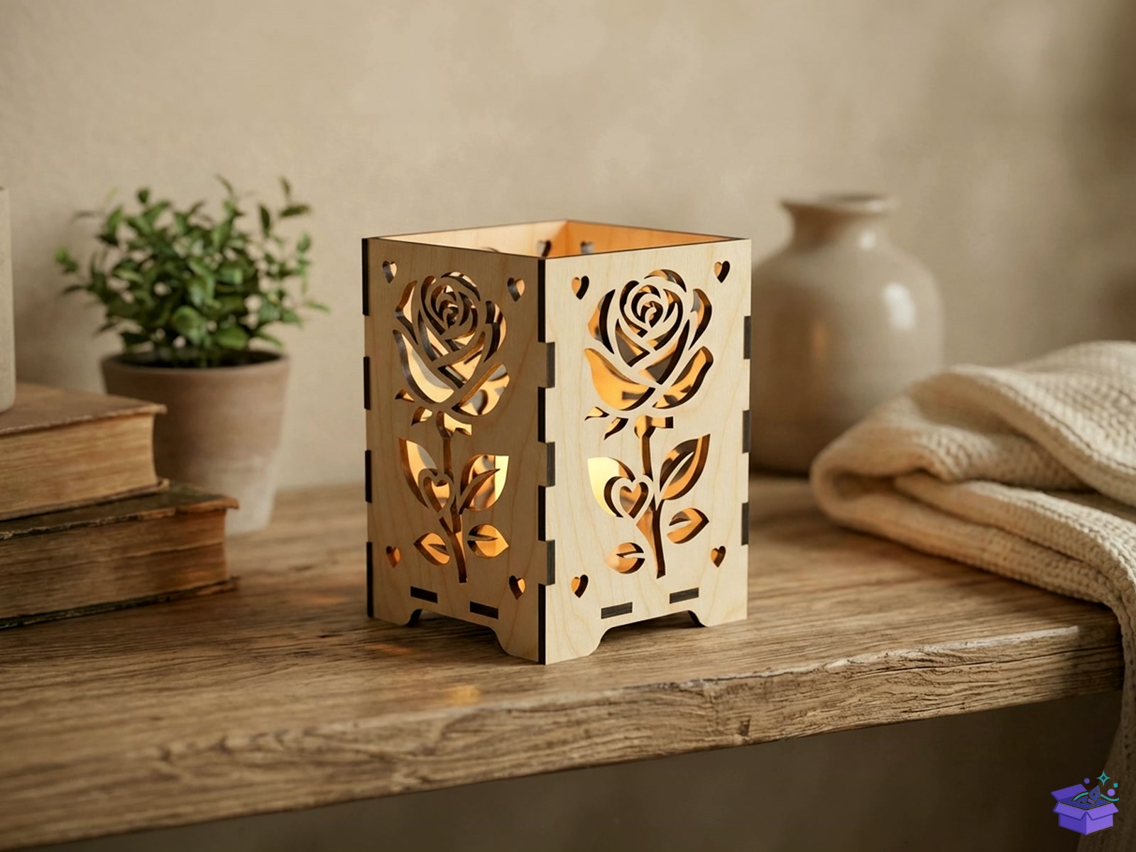 Düğün Nişan Rose Mumluk SVG Design - Lazer Kesim ve Çizim Dosyası (SVG, DXF, EPS, PNG) - detaylı önizleme 2