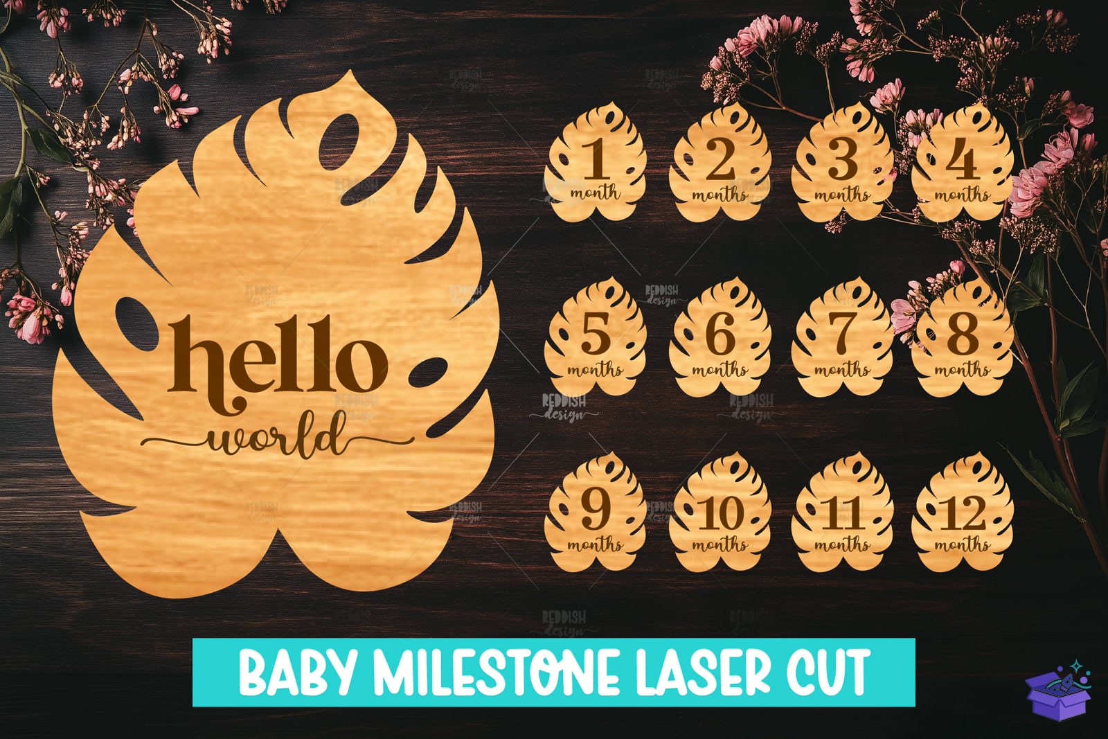 20 Baby Milestone Discs Lazer Kesim SVG - Lazer Kesim ve Çizim Dosyası (SVG, DXF, EPS, PNG) - detaylı önizleme 6