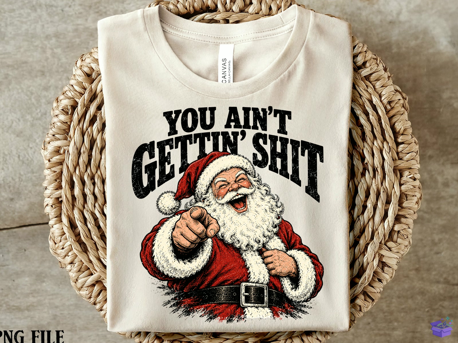 Retro Funny Yılbaşı Santa Claus PNG - DTF & Süblimasyon Baskı Tasarımı (SVG, DXF, EPS, PNG) - detaylı önizleme 3
