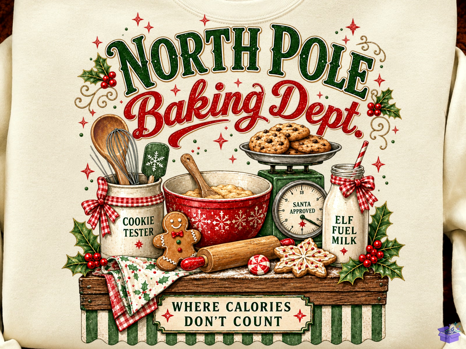 North Pole Baking Dept Yılbaşı PNG - DTF & Süblimasyon Baskı Tasarımı (SVG, DXF, EPS, PNG) - detaylı önizleme 3