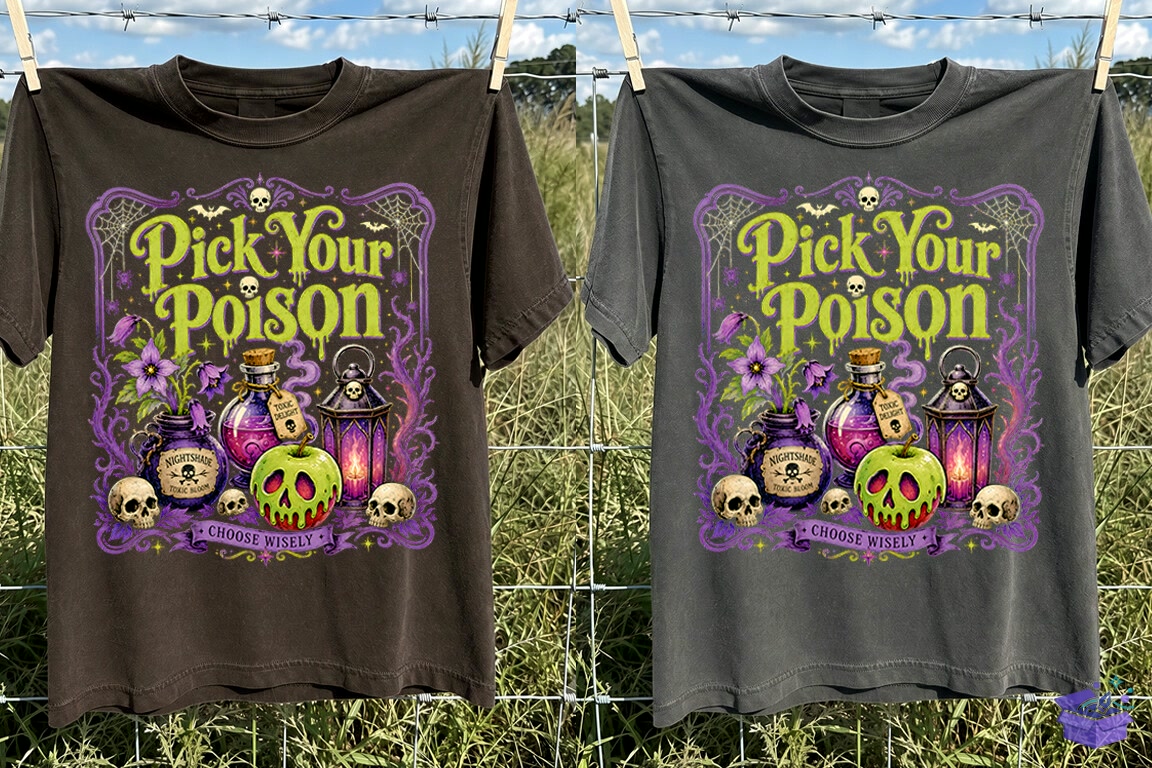 Pick Your Poison Cadılar Bayramı Süblimasyon Baskı - DTF & Süblimasyon Baskı Tasarımı (SVG, DXF, EPS, PNG) - detaylı önizleme 3