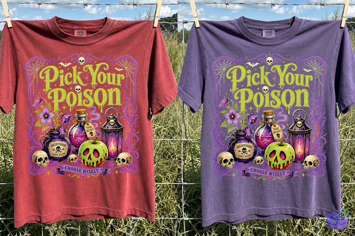Pick Your Poison Cadılar Bayramı Süblimasyon Baskı - DTF & Süblimasyon Baskı Tasarımı (SVG, DXF, EPS, PNG) - detaylı önizleme 4