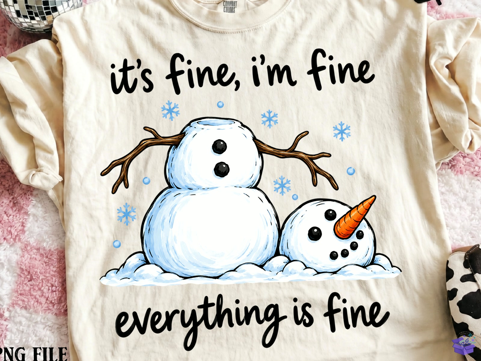 Meltdown Snowman Yılbaşı Süblimasyon Baskı - DTF & Süblimasyon Baskı Tasarımı (SVG, DXF, EPS, PNG) - Süblimasyon İndir (DXF, SVG, EPS)
