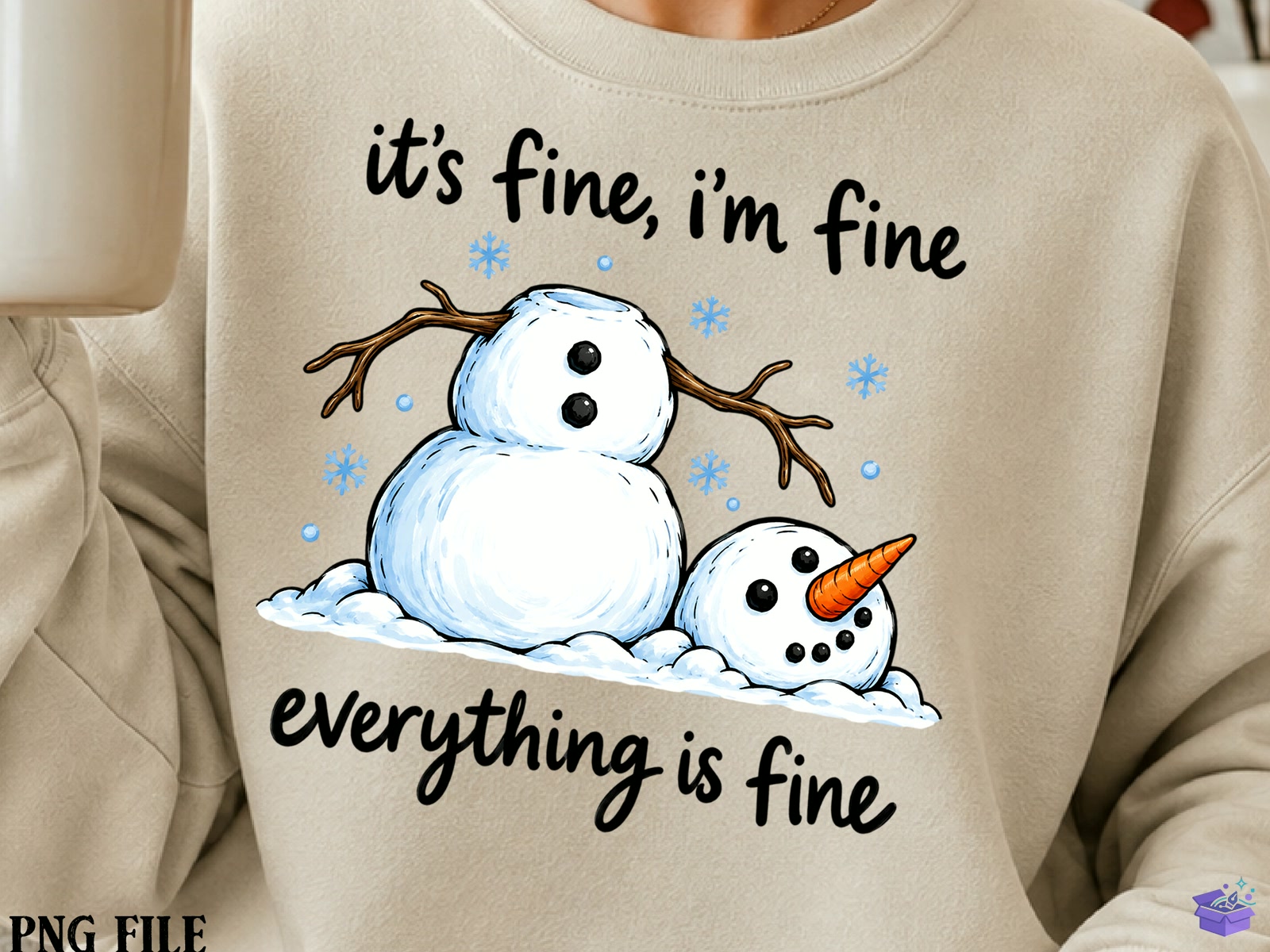 Meltdown Snowman Yılbaşı Süblimasyon Baskı - DTF & Süblimasyon Baskı Tasarımı (SVG, DXF, EPS, PNG) - detaylı önizleme 2