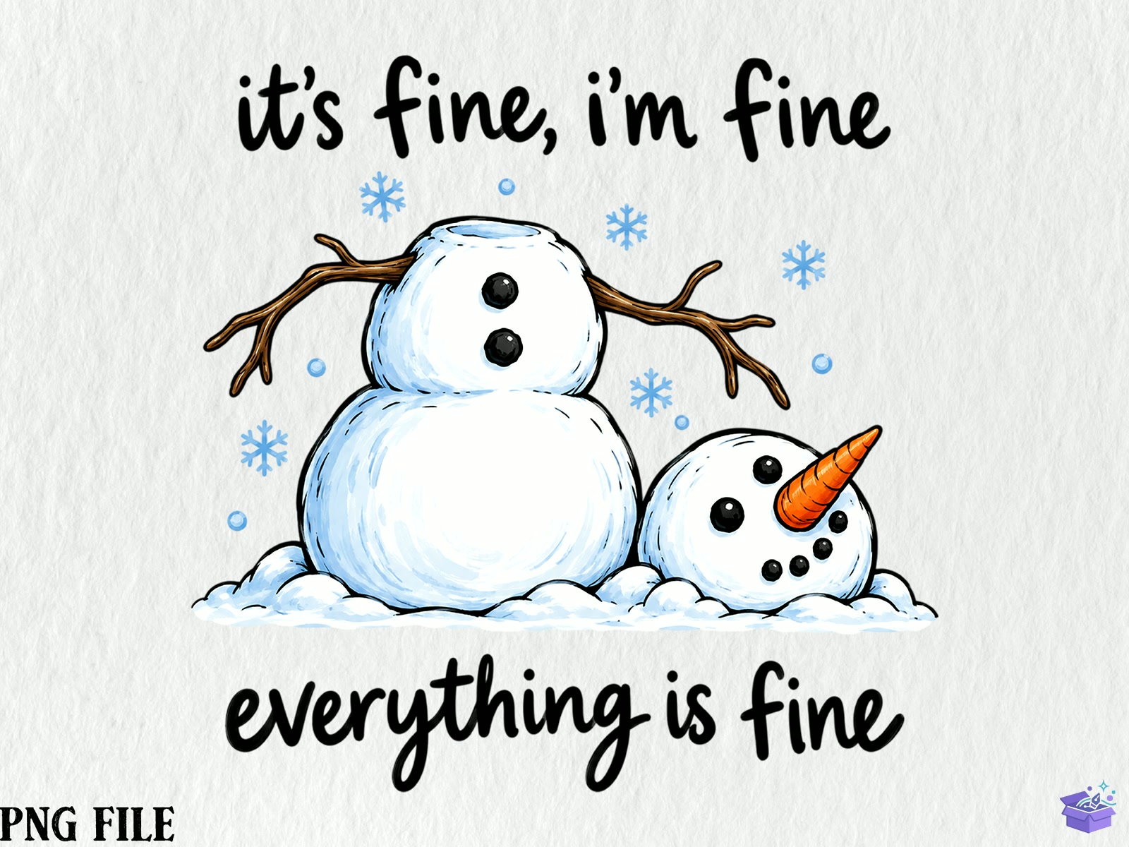 Meltdown Snowman Yılbaşı Süblimasyon Baskı - DTF & Süblimasyon Baskı Tasarımı (SVG, DXF, EPS, PNG) - detaylı önizleme 4