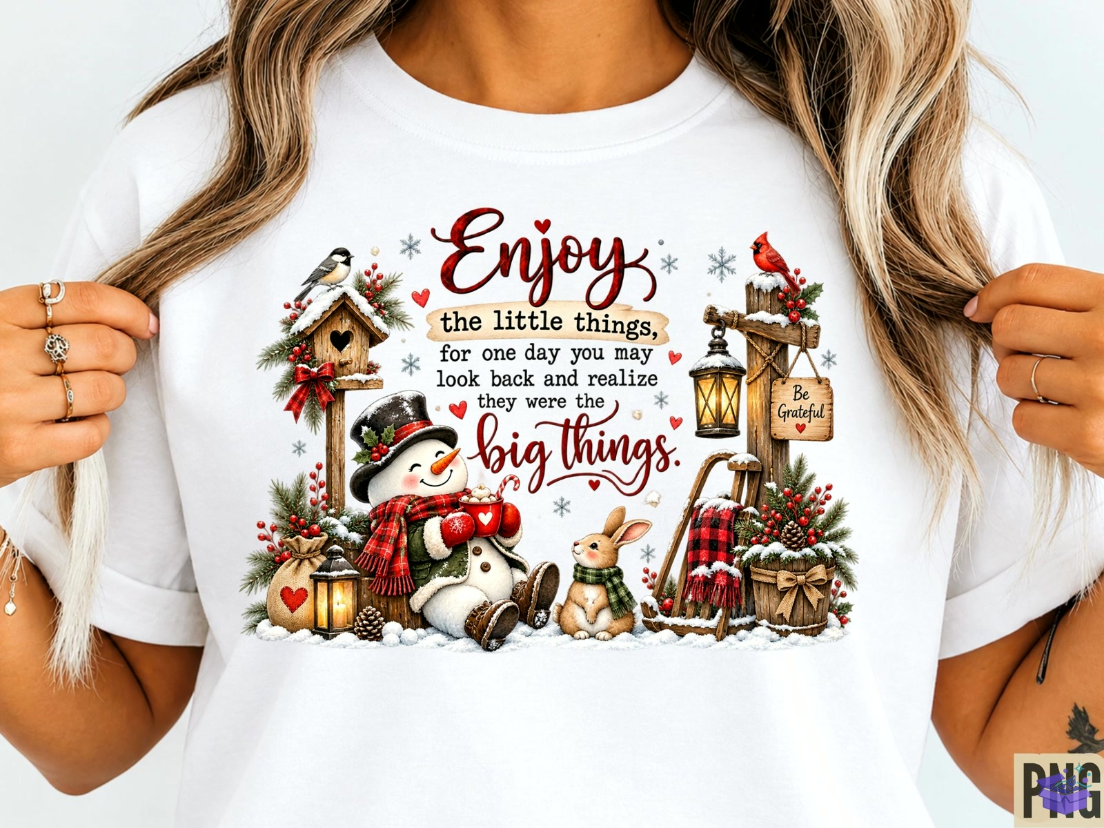 Enjoy The Little Things Yılbaşı PNG S - DTF & Süblimasyon Baskı Tasarımı (SVG, DXF, EPS, PNG) - detaylı önizleme 2