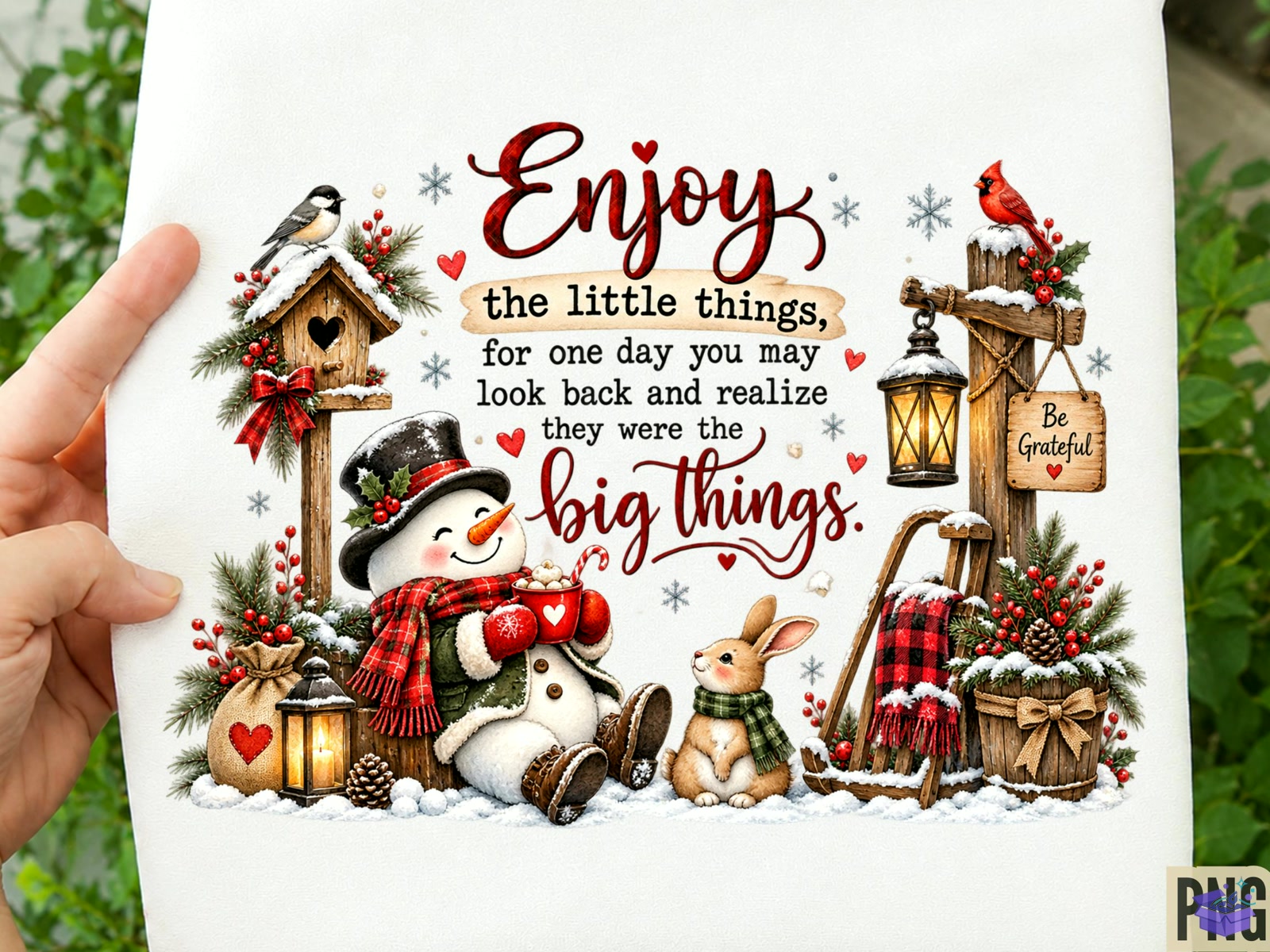 Enjoy The Little Things Yılbaşı PNG S - DTF & Süblimasyon Baskı Tasarımı (SVG, DXF, EPS, PNG) - detaylı önizleme 3