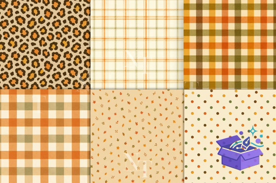 Cozy Fall Digital Paper - Lazer Kesim ve Çizim Dosyası (SVG, DXF, EPS, PNG) - detaylı önizleme 3