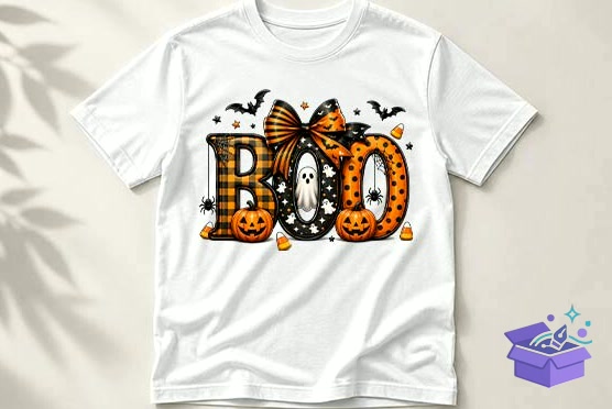 Cute Cadılar Bayramı Boo PNG - Yazı Tipi & Font Paketi (SVG, DXF, EPS, PNG) - detaylı önizleme 2
