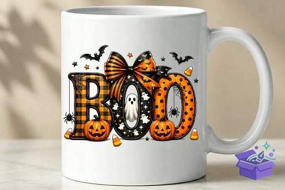 Cute Cadılar Bayramı Boo PNG - Yazı Tipi & Font Paketi (SVG, DXF, EPS, PNG) - detaylı önizleme 3