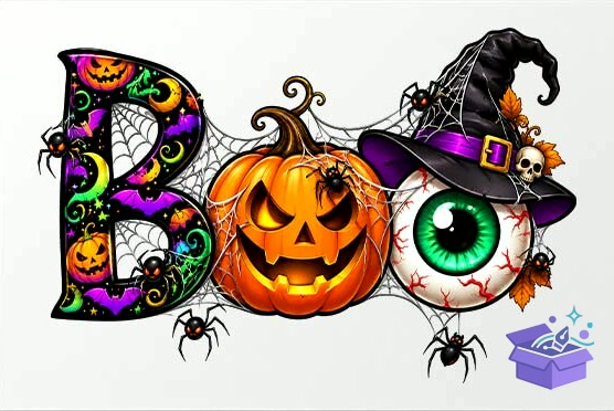 Cadılar Bayramı BOO Pumpkin Eyeball PNG - DTF & Süblimasyon Baskı Tasarımı (SVG, DXF, EPS, PNG) - Süblimasyon İndir (DXF, SVG, EPS)
