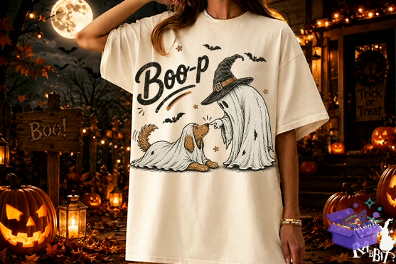 Boo Ghost Köpek Cadılar Bayramı PNG - DTF & Süblimasyon Baskı Tasarımı (SVG, DXF, EPS, PNG) - detaylı önizleme 2