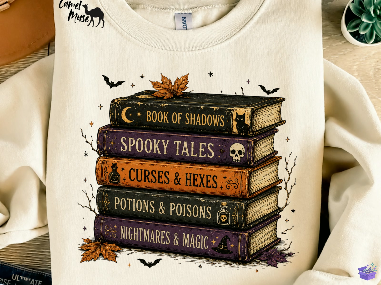 Spooky Book Stack PNG Cadılar Bayramı Books P - DTF & Süblimasyon Baskı Tasarımı (SVG, DXF, EPS, PNG) - detaylı önizleme 3