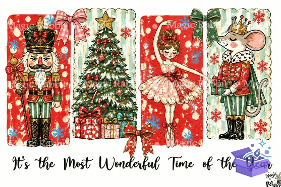 Nutcracker Ballerina Yılbaşı PNG - DTF & Süblimasyon Baskı Tasarımı (SVG, DXF, EPS, PNG) - Süblimasyon İndir (DXF, SVG, EPS)